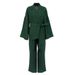 Women's solid color coat pantsuit_voghion.com