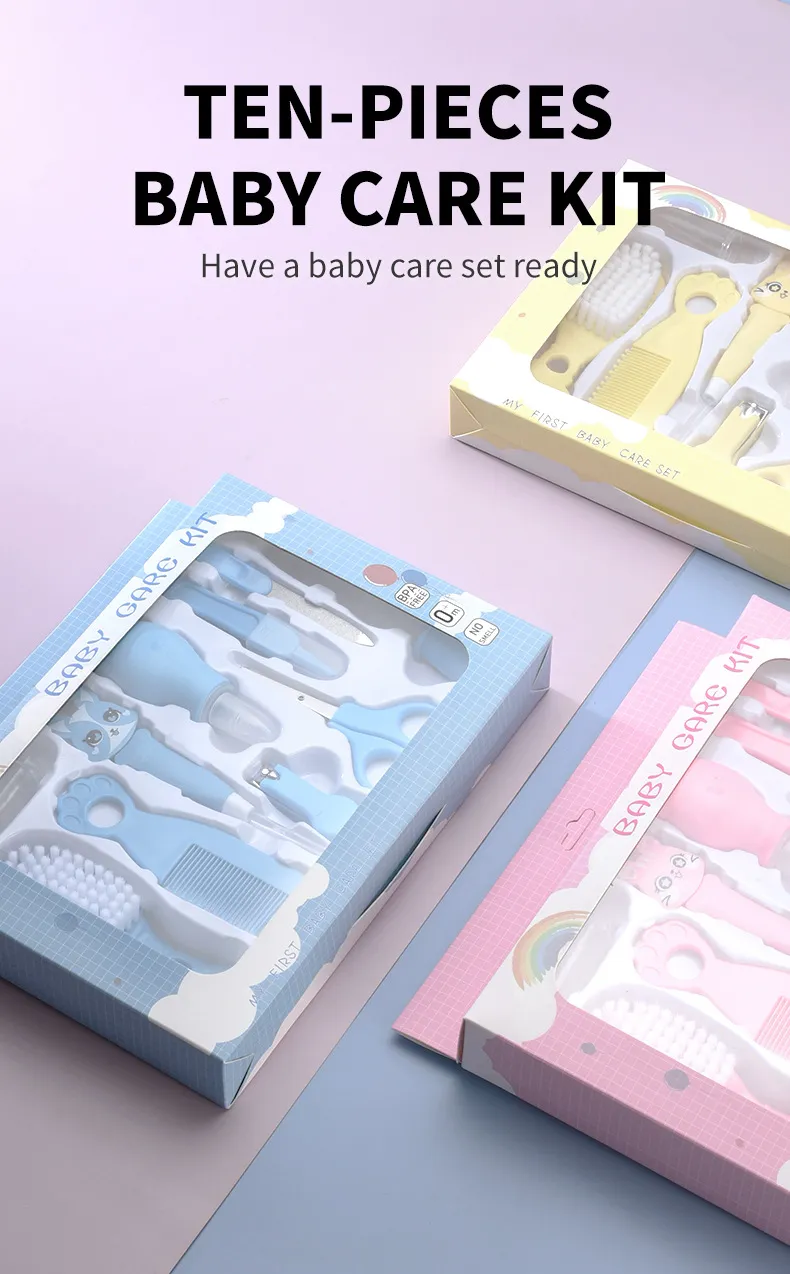 Karsti pārdodu 10 kopšanas un mazgāšanas ķemmes suku komplektu, mazuļu nagu griezēju komplektu_voghion.com