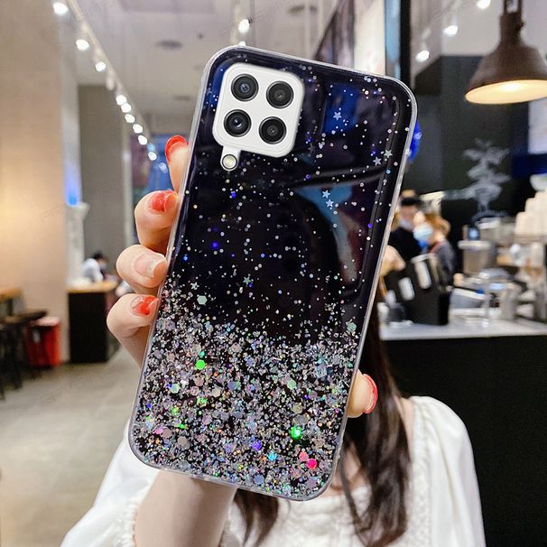 Shiny Bling Glitter Star Clear Soft Case Cover for Samsung Galaxy A04e A14 A34 A54 5G A33 A53 M12 M22 A04S A12 A13 A22s A32 A52s_voghion.com
