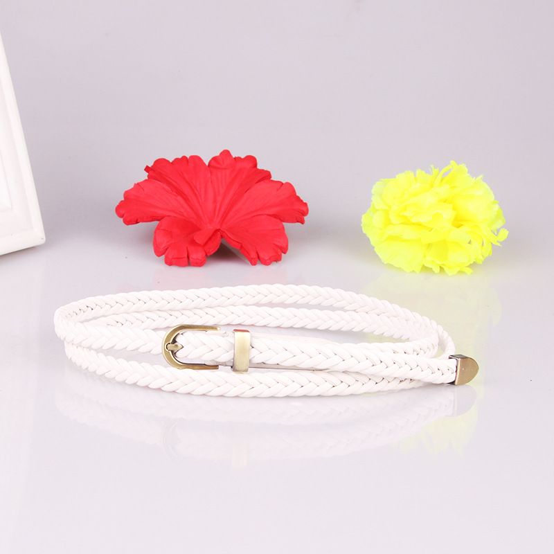 New woven belt for women, versatile thin belt with pin buckle, women's rope decoration_voghion.com