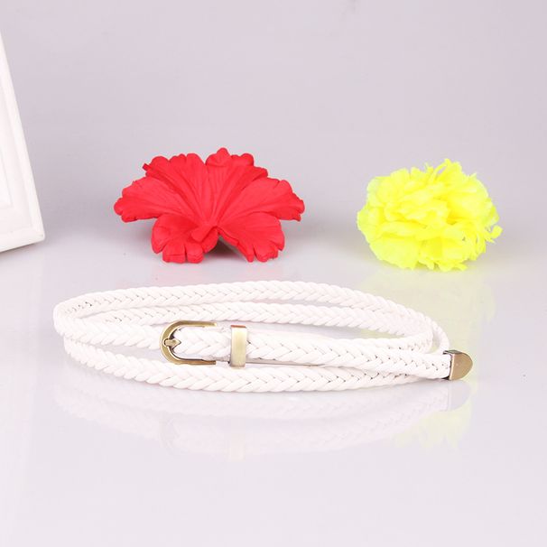 New woven belt for women, versatile thin belt with pin buckle, women's rope decoration_voghion.com