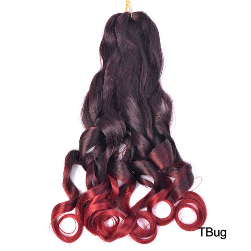 Parukas heegeldatud juustest 22 tolli 150 g prantsuse lainelised heegeldatud patsid_voghion.com