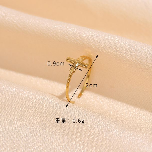 Ins Style Titan für Damen, leichter Luxus High-End Nischenring aus vergoldetem Edelstahl_voghion.com