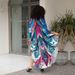 Beach Cover-Up Dress – Flowy Long Bikini Robe With Exotic Prints (Peacock/Abstract/Feather, One Size)_voghion.com