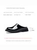 Special Offer Big Sale Genuine Closed Toe Men's Platform Thick Sole Casual Glossy Half Slippers Leather Without Heel_voghion.com