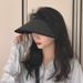 New protection for women with large brims, summer black rubber shading, empty top, cycling, face covering, sun hat,_voghion.com