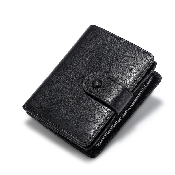 Heißer Verkauf Neue Echtes Leder Männer Brieftasche Öl Wachs Plain Rindsleder RFID Geld Clip_voghion.com