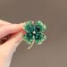 Four-leaf Clover Antique Brooch, High-end Women's Green High-end Corsage Temperament, Suit Pin, New Accessories, Gifts._voghion.com
