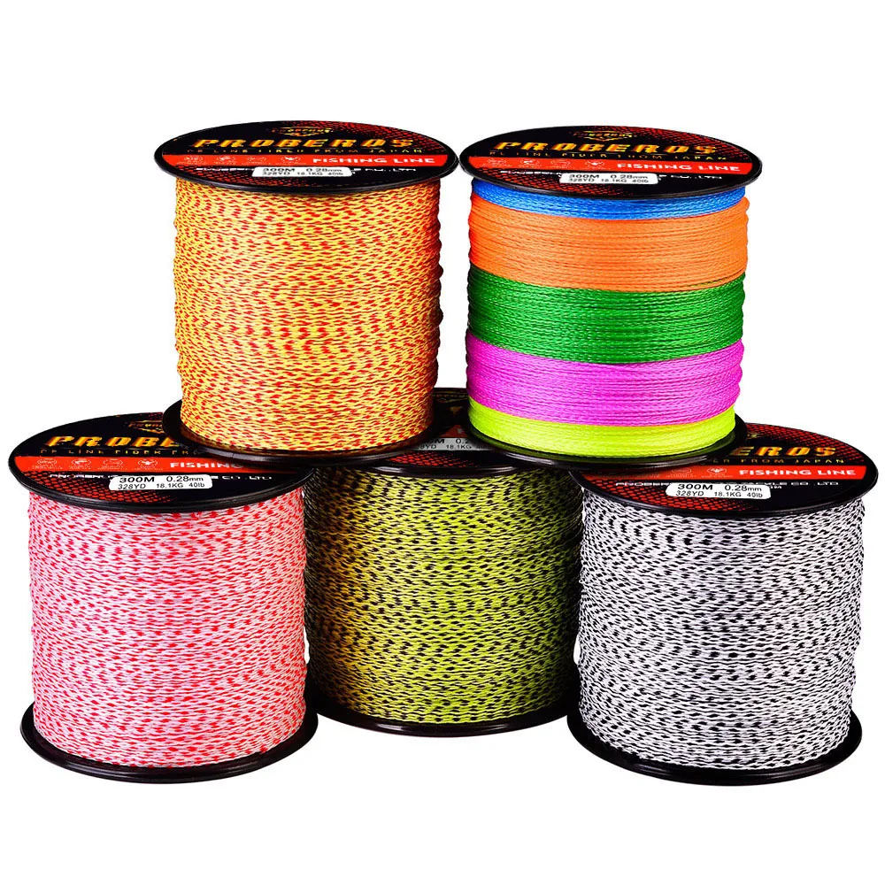 Lignes de pêche 8 tresses 300 m Ligne de pêche PE tressée puissante Ligne principale pour la pêche au rocher et la pêche en mer_voghion.com
