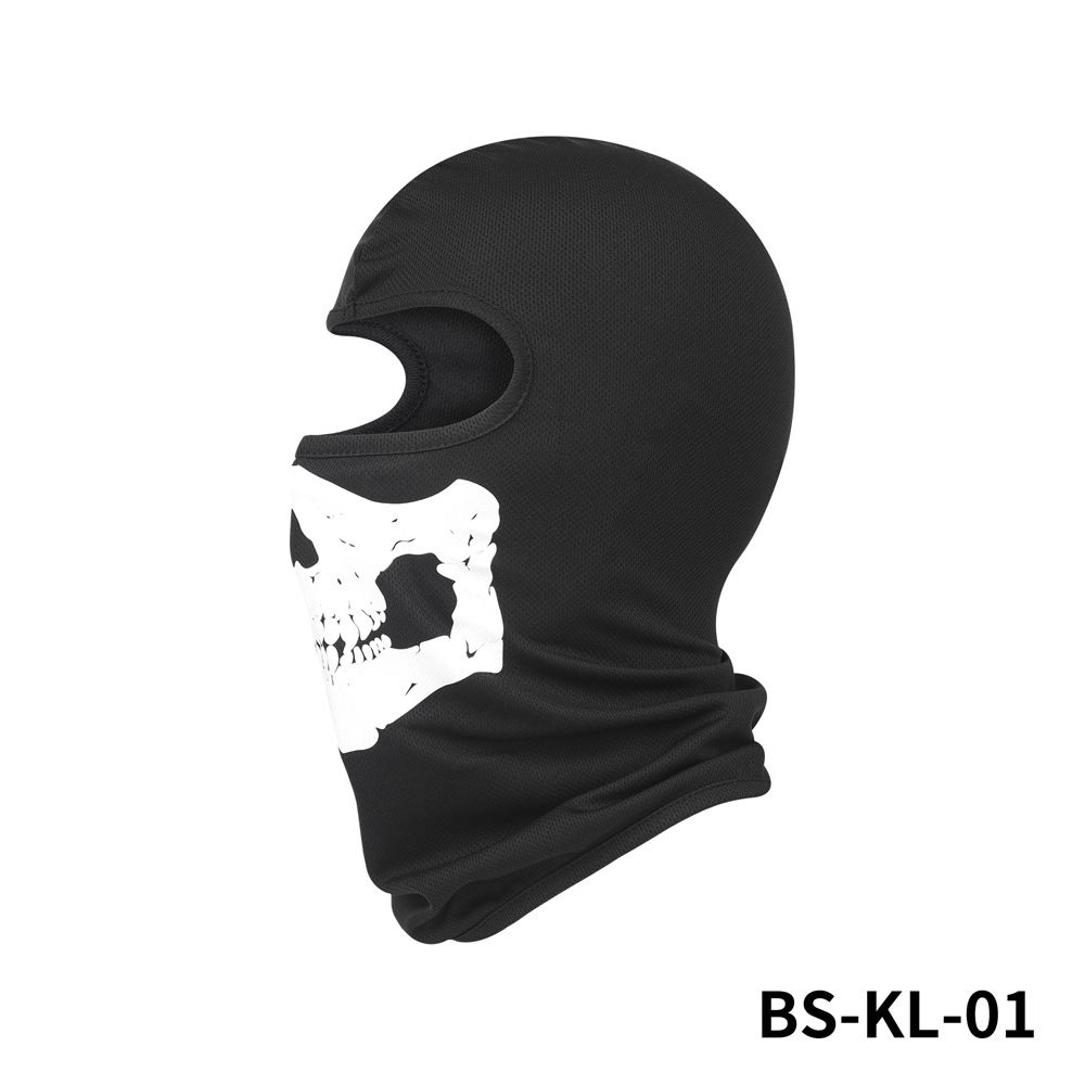 Skull Print Motorcycle Balaclava - Lightweight Polyester Helmet Liner For Men & Women - Breathable Riding Face Mask For All Seasons (6 Color Options)_voghion.com