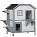 PawHut 2-story Cat House Outdoor, Weatherproof Wooden Cat Enclosure For Feral Cats With Escape Door, Openable Roof, Jumping Platforms, White_voghion.com