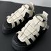 2024 summer new Roman tower buckle thick-soled sandals round toe height-enhancing large-size women's shoes foreign trade cross-border wholesale_voghion.com