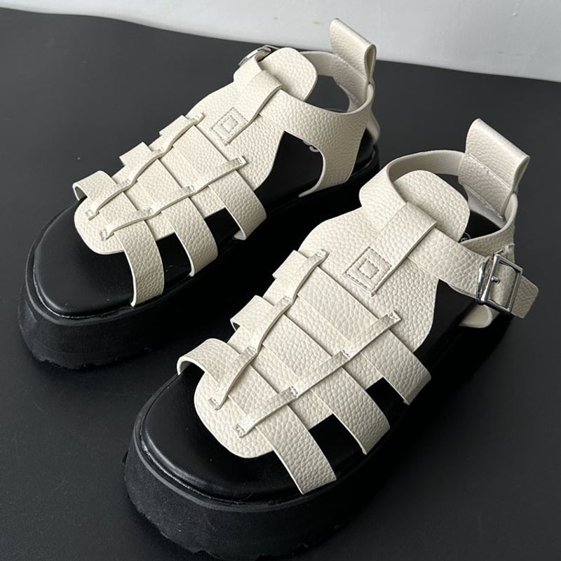 2024 Summer nei réimesch Tuermschnalle Sandalen mat décker Sohle Ronn Zeh Héichtverbesserend grouss Gréisst Dammeschuhe Aussenhandel grenziwwerschreidend Grousshandel_voghion.com