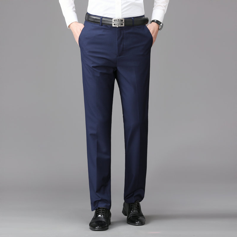 Pantaloni a gamba dritta, pantaloni da uomo estivi, pantaloni da abito neri casual da lavoro, pantaloni da abito slim, produttore di pantaloni da abito_voghion.com