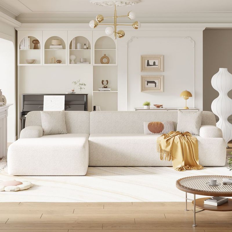 U_Style Modern Large L-Shape Modular Sectional Sofa For Living Room, Bedroom, Salon, 2 Piece Free Combination, Simplified Style(old Sku:WY000356AAA)_voghion.com