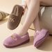 Women's Plush Lined Memory Foam Slippers – Non-Slip Indoor Outdoor House Shoes For Winter Comfort, Soft Fleece & Cushioned Support_voghion.com
