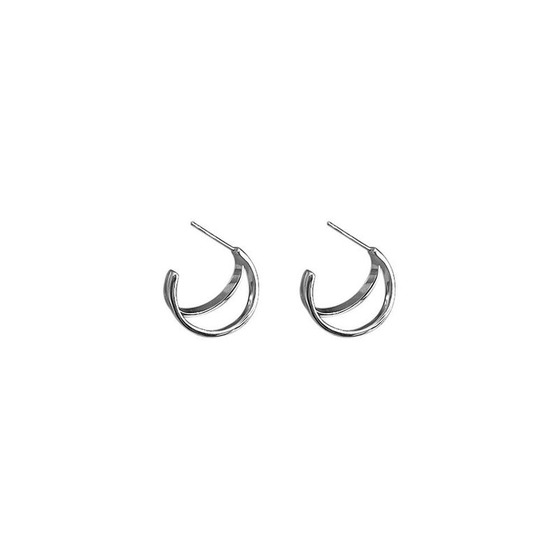 Color VENUS Sier Double Layers Geometry Earrings for Women Girl Birthday Gift Simplicity Korean Jewelry Dr_voghion.com