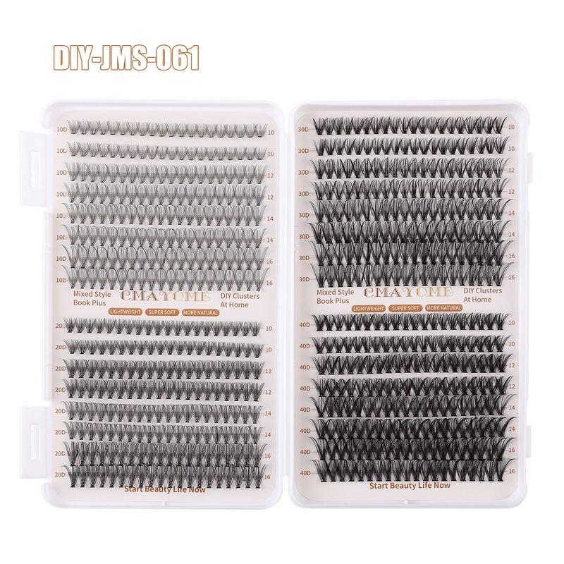 False Eyelashes 640 Clusters Large Capacity Single Cluster Segmented DIY Eyelash Book 10 16mmD Curved Hot Melt Stem Grafted False Eyelashes_voghion.com