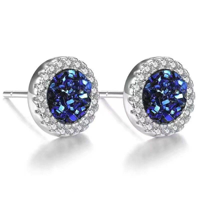 Orecchini con pietre di cristallo e diamanti, design unico per uomo, in acciaio al titanio, resistenti al colore, personalizzati._voghion.com