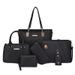 Handtasche-Set fir Fraen Einfarweg Lychee-Kärentasche Sechs Sätz Handtasche Schëllertasche mat grousser Kapazitéit Crossbody-Tasche_voghion.com