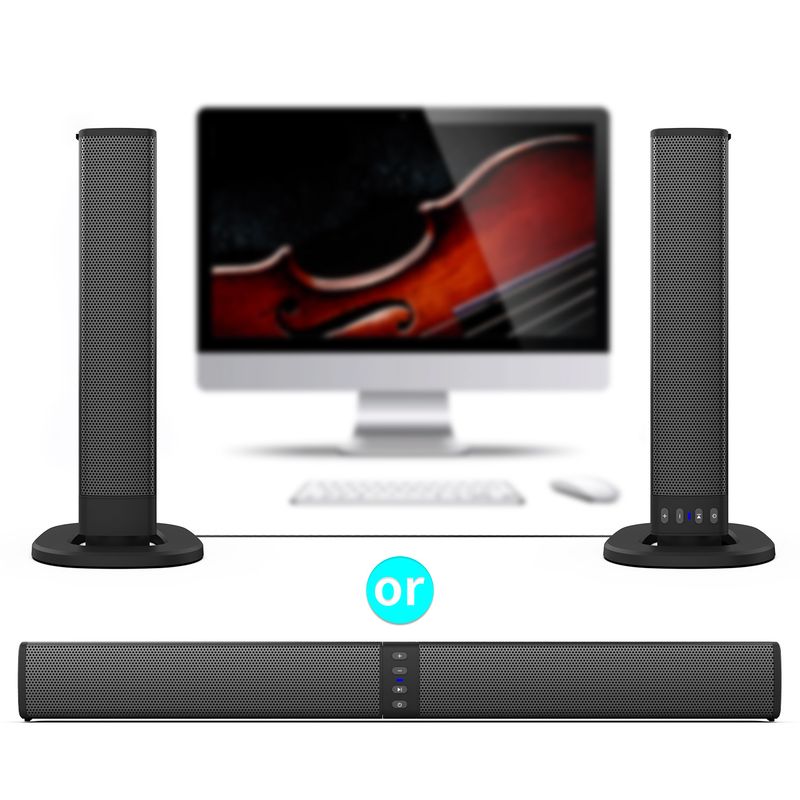 20W TV Sound Bar Kablet og trådløst hjemmebiografsystem Soundbar med subwoofer til pc Computertelefon Bluetooth-højttaler FM-radio_voghion.com
