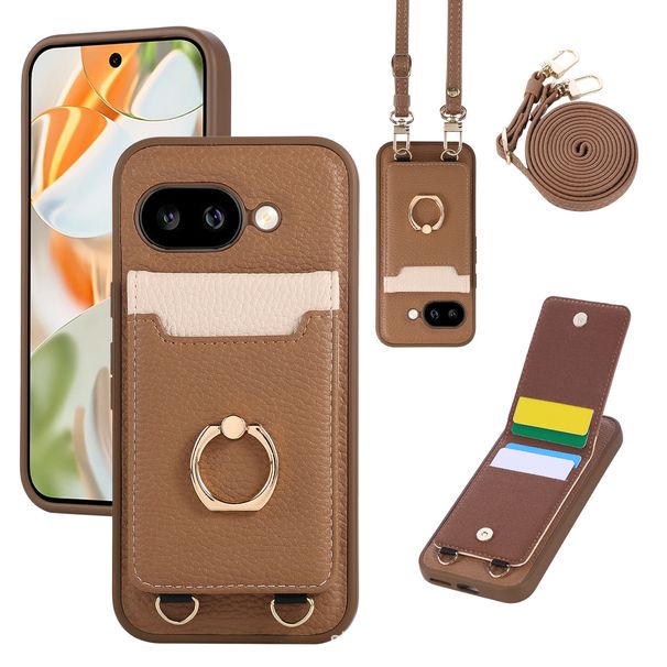 Custodia per telefono in pelle PU premium con porta carte e cinturino da polso per Google Pixel 10 Pro/9a/9 Pro/8 Pro/8a/7a - Vestibilità sottile, antiscivolo, design multifunzione_voghion.com