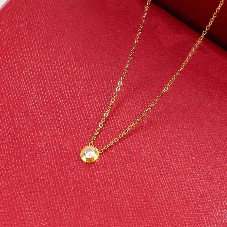 Gioielli di design collane con ciondolo di diamanti amore per le donne collana girocollo in rame catena in argento dorato ragazze marchio gioielli_voghion.com