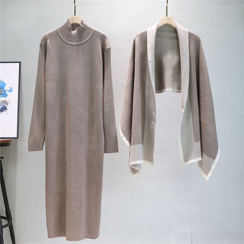 Damenkleid, zweiteilig, Übergröße, Damen, lockerer Rock, Temperament, eleganter Anzug_voghion.com