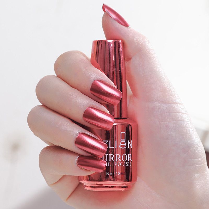 Metallic Mirror Effect Nail Polish Purple Rose Gold Sier Chrome Nail Art Polish for Nails Manicure Lacquer Dec_voghion.com
