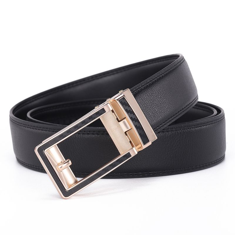 Men's Genuine Leather Belt - Automatic Pin Buckle For Business & Casual Wear_voghion.com