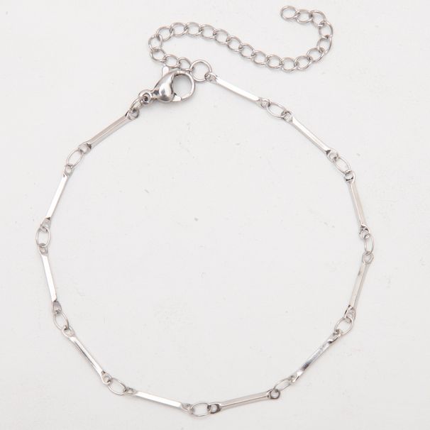 Cavigliera in acciaio inossidabile, di alta qualità, fatta a mano, con catena saldata, geometrica, semplice, alla moda, in titanio, versatile._voghion.com