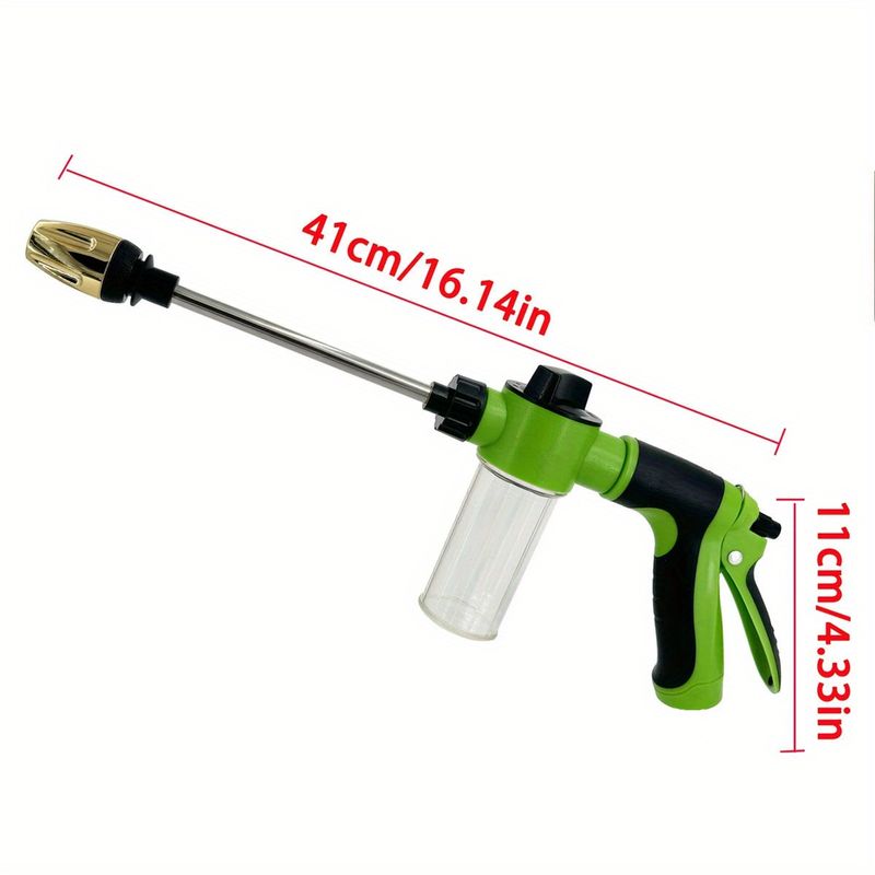 1 Set Of Retractable Garden Hose With High-pressure Nozzle - Durable Rubber, 3/4 Inch NAS Threaded End, Suitable For Outdoor Watering And Car Washing._voghion.com