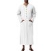 Men's Clothing Casual Button Solid Color Long Sleeve Pocket Loose Robe Menswear_voghion.com