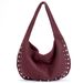 Borsa a tracolla con borchie in pelle scamosciata smerigliata, versatile e casual, autunno e inverno, da donna, nuova moda 2025_voghion.com
