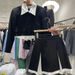 2025 Niche High-End Color-Block Two-Piece For Women Spring Autumn New French Style Streetwear Blazer And Short Skirt Set_voghion.com