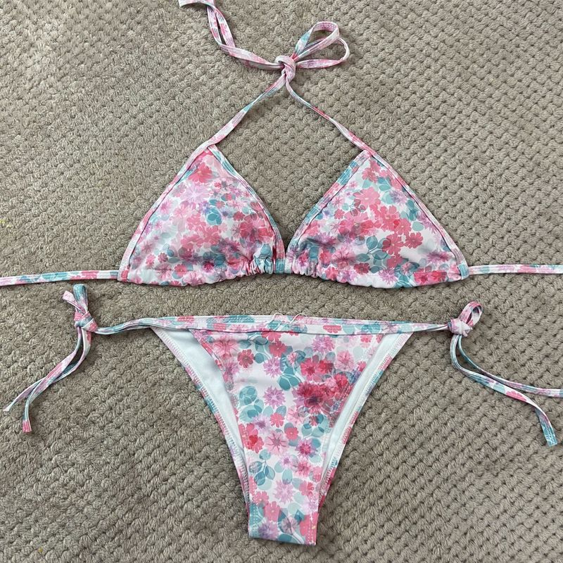 Swimsuit triangle bag squeeze string bikini split swimsuit_voghion.com