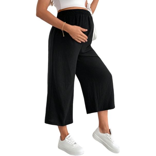 Women's Clothing Casual Wide Leg Seven Point Loose Drape Maternity Straight Pants Spring And Autumn Outer Wear_voghion.com