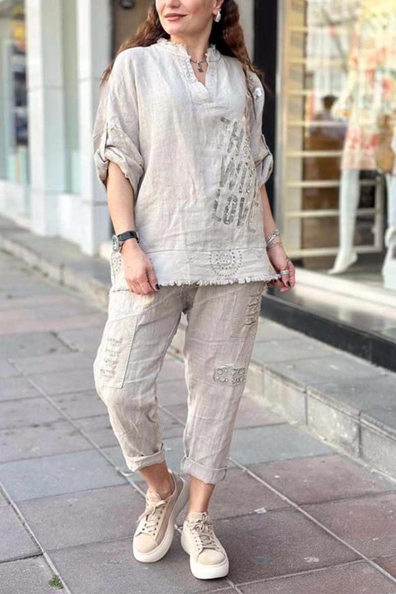 [Cotton Linen] Women's Summer And Mother-in-law Printed Casual Women's Cotton Pants_voghion.com