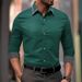 Camicia da uomo slim casual business alla moda, a maniche lunghe, con colori coordinati, nuova moda da strada_voghion.com