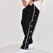 2024 Casual Sports Button Men's Autumn New Loose Straight Drawstring Plus Size Long Pants_voghion.com