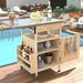 40.5' Outdoor Grill Cart With Stainless Steel Top, Solid Wood Outdoor Storage Cabinet With Drop Leaf, One Drawer, Towel Rack, Rolling Kitchen Cart W_voghion.com