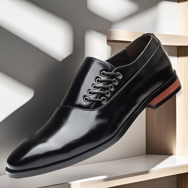 Große Größe Neue Herren Britische Business Formelle Leder Vielseitige seitliche Schnürschuhe Freizeitschuhe_voghion.com