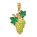 14K W/ Enamel Grapes W/ Stem And Leaf Charm_voghion.com