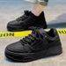 Men's Summer Autumn Niche Design Versatile Casual Black Sneakers Student Sports Thick Sole Height Increasing Bread_voghion.com