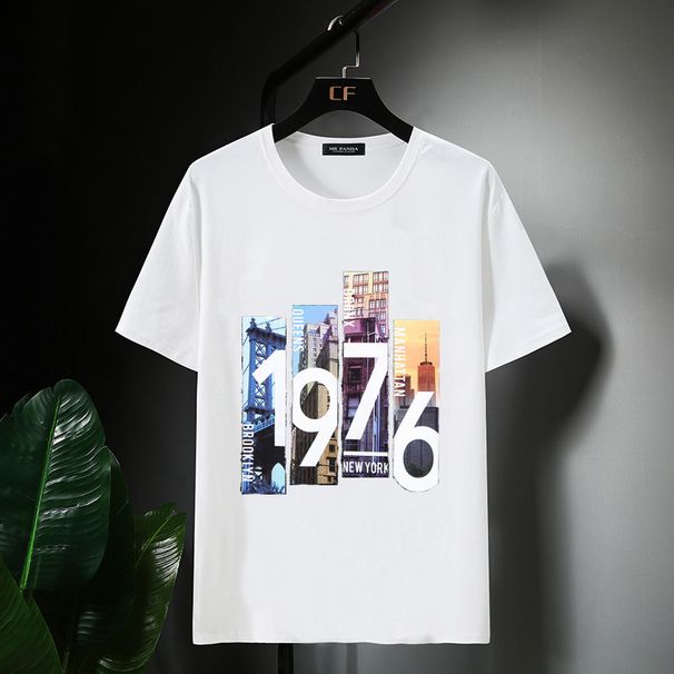 Herrenbekleidung Übergröße Super Large Baumwolle Kurzarm-T-Shirt Herren Übergröße Plus Fat Trendy Print Loose Fat Guy Top Halbarm 300 Pfund_voghion.com