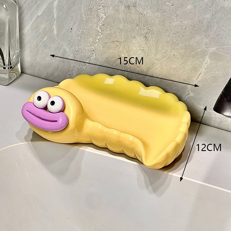 Szeszélyes hernyó szappantartó játékos kerámia szappantartó vízelvezető funky ajkakkal luxus minimalista stílus fürdőszobai pultra_voghion.com