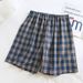 "Japanese Plaid" Men's Pajama Pants Shorts | Spring, Summer And Autumn Thin Pure Cotton, Loose Five-point Home Pants, Comfortable And Breathable_voghion.com