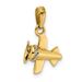 14k W/ White Rhodium 3D Diamond-cut Airplane Pendant_voghion.com