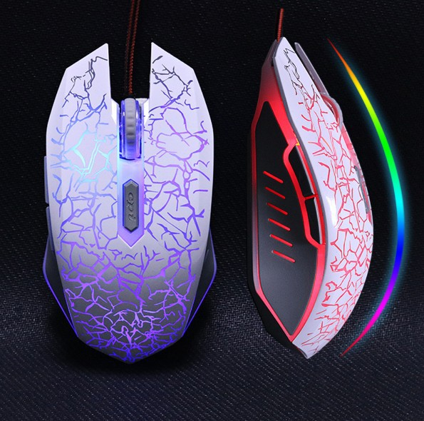 Wrangler Same USB Computer Wired White Crack Backlit Sports Game Mouse_voghion.com