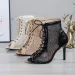 Women Top Peep Toe Mesh Sandals High Heel Dance Summer Booties Pump Shoes For Party Ddmysaturn_voghion.com